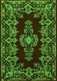 Medallion Green Traditional Rug, tr1727grn