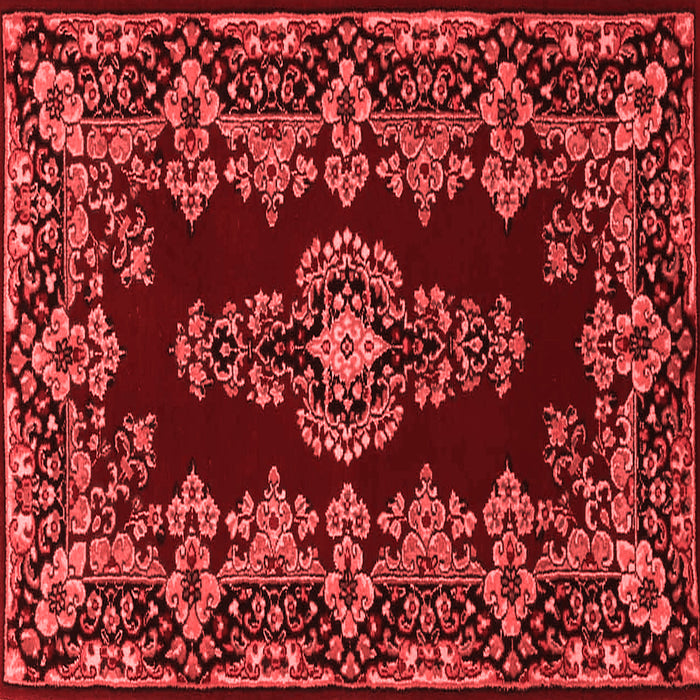 Machine Washable Medallion Red Traditional Rug, wshtr1727red