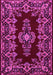 Machine Washable Medallion Pink Traditional Rug, wshtr1727pnk