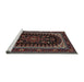 Sideview of Machine Washable Traditional Army Brown Rug, wshtr1728