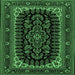 Square Machine Washable Persian Emerald Green Traditional Area Rugs, wshtr1728emgrn