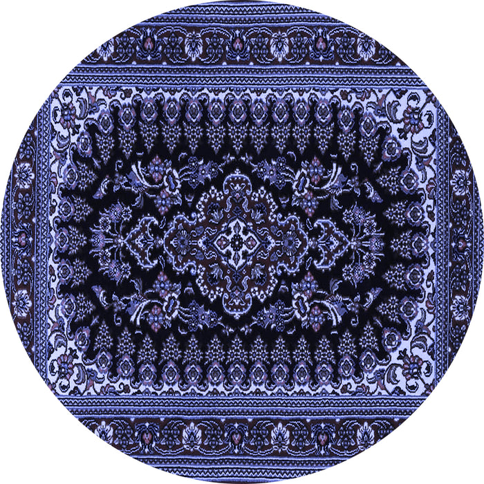 Round Persian Blue Traditional Rug, tr1728blu