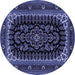 Round Persian Blue Traditional Rug, tr1728blu