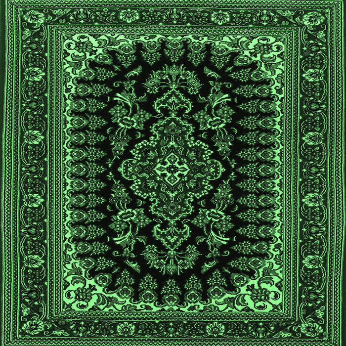Square Persian Emerald Green Traditional Rug, tr1728emgrn