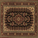 Square Persian Brown Traditional Rug, tr1728brn