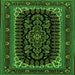 Round Machine Washable Persian Green Traditional Area Rugs, wshtr1728grn