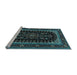 Sideview of Machine Washable Persian Light Blue Traditional Rug, wshtr1728lblu