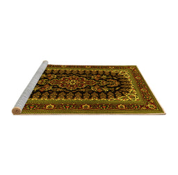 Sideview of Machine Washable Persian Yellow Traditional Rug, wshtr1728yw