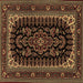 Square Machine Washable Persian Brown Traditional Rug, wshtr1728brn