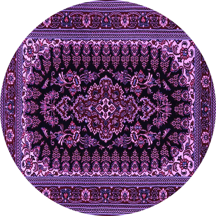 Round Persian Purple Traditional Rug, tr1728pur