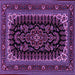 Square Machine Washable Persian Purple Traditional Area Rugs, wshtr1728pur