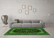 Machine Washable Persian Green Traditional Area Rugs in a Living Room,, wshtr1728grn