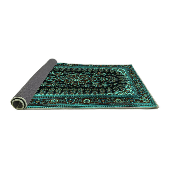 Sideview of Persian Turquoise Traditional Rug, tr1728turq