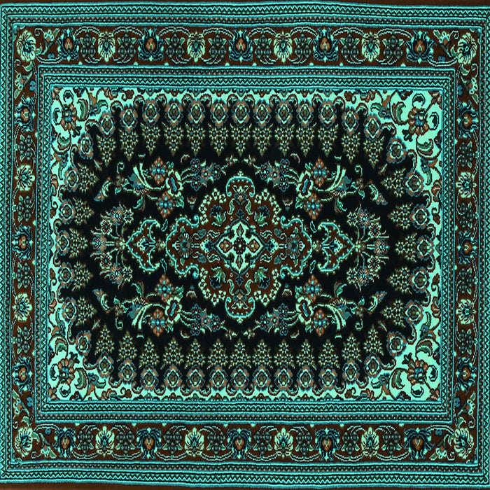 Square Machine Washable Persian Turquoise Traditional Area Rugs, wshtr1728turq