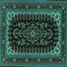 Square Persian Turquoise Traditional Rug, tr1728turq