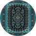 Round Persian Light Blue Traditional Rug, tr1728lblu