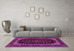 Machine Washable Persian Pink Traditional Rug in a Living Room, wshtr1728pnk