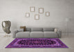 Machine Washable Persian Purple Traditional Area Rugs in a Living Room, wshtr1728pur