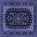 Square Machine Washable Persian Blue Traditional Rug, wshtr1728blu