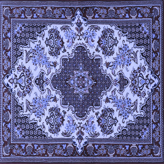 Square Medallion Blue Traditional Rug, tr1729blu