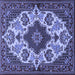 Square Medallion Blue Traditional Rug, tr1729blu