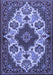 Machine Washable Medallion Blue Traditional Rug, wshtr1729blu