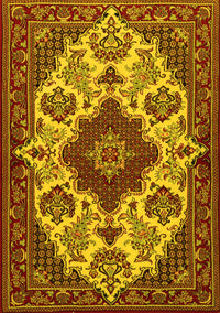 Medallion Yellow Traditional Rug, tr1729yw