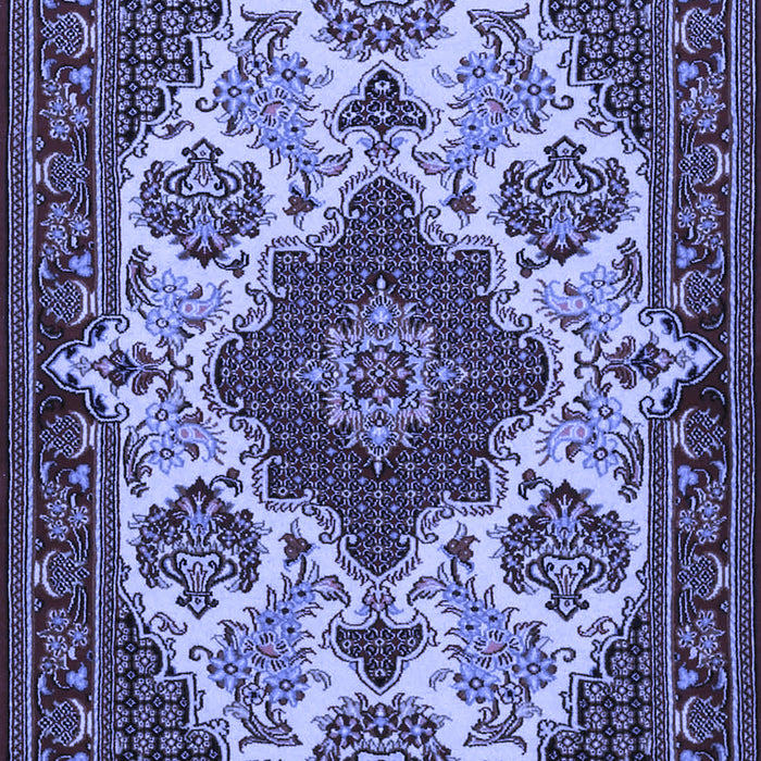 Medallion Blue Traditional Rug, tr1729blu