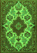 Serging Thickness of Machine Washable Medallion Green Traditional Area Rugs, wshtr1729grn