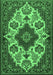 Machine Washable Medallion Emerald Green Traditional Area Rugs, wshtr1729emgrn