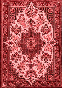 Medallion Red Traditional Rug, tr1729red