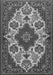 Serging Thickness of Machine Washable Medallion Gray Traditional Rug, wshtr1729gry