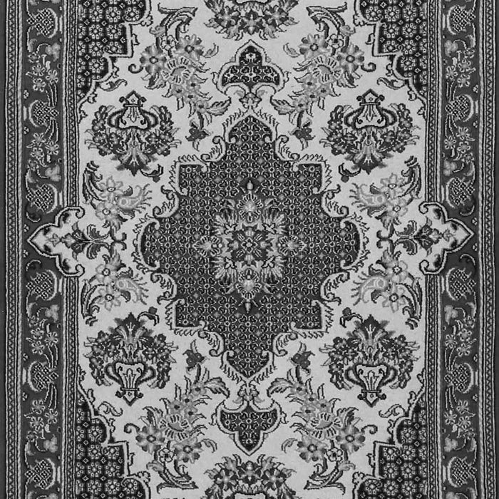 Serging Thickness of Machine Washable Medallion Gray Traditional Rug, wshtr1729gry