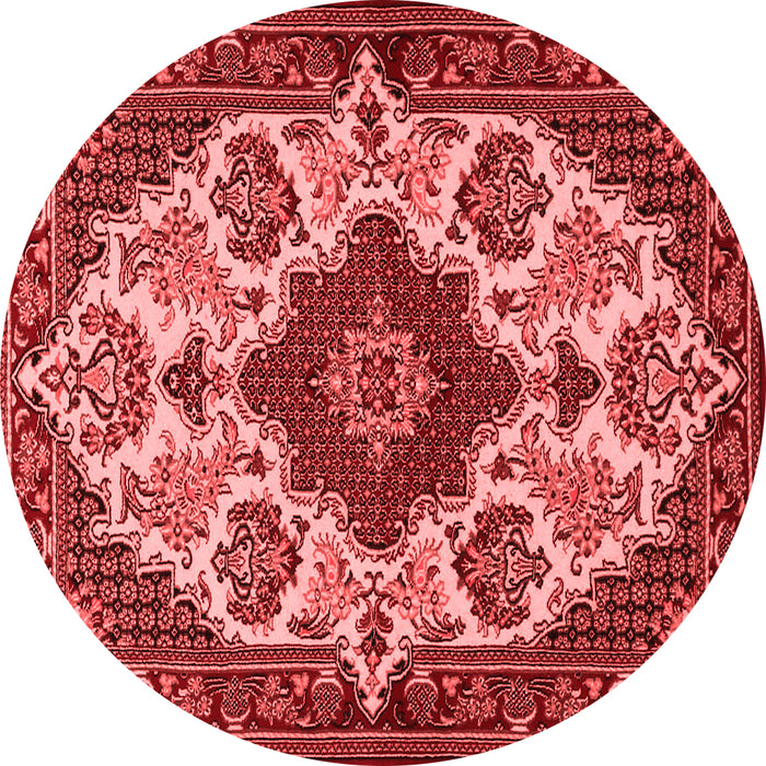 Machine Washable Medallion Red Traditional Rug, wshtr1729red
