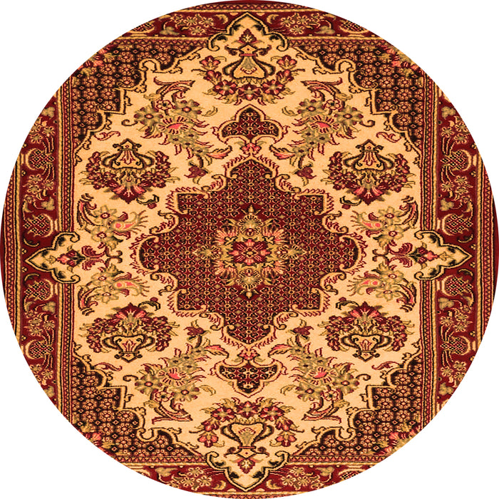 Square Medallion Orange Traditional Rug, tr1729org