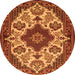 Square Medallion Orange Traditional Rug, tr1729org