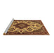 Sideview of Machine Washable Medallion Brown Traditional Rug, wshtr1729brn