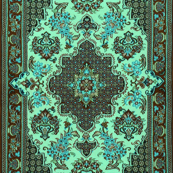 Medallion Turquoise Traditional Rug, tr1729turq