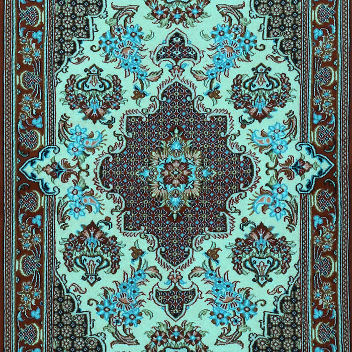 Medallion Light Blue Traditional Rug, tr1729lblu