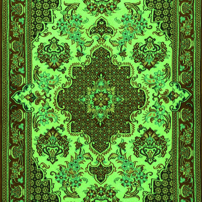 Medallion Green Traditional Rug, tr1729grn