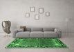 Machine Washable Animal Emerald Green Traditional Area Rugs in a Living Room,, wshtr172emgrn