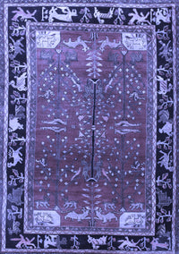 Animal Blue Traditional Rug, tr172blu