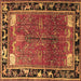 Square Animal Brown Traditional Rug, tr172brn