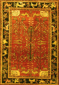 Animal Yellow Traditional Rug, tr172yw