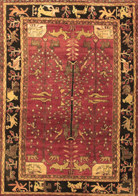 Animal Brown Traditional Rug, tr172brn