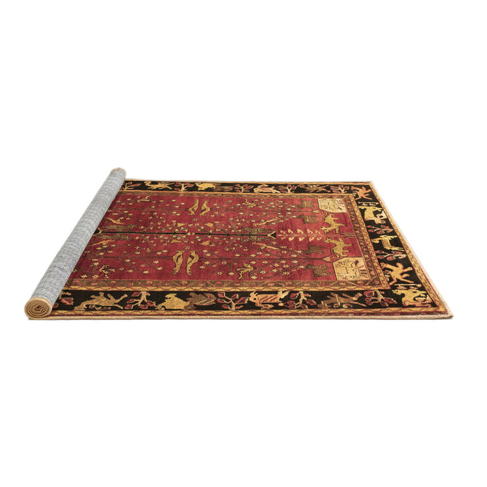 Sideview of Machine Washable Animal Brown Traditional Rug, wshtr172brn