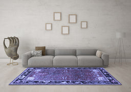 Machine Washable Animal Blue Traditional Rug in a Living Room, wshtr172blu