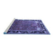 Sideview of Machine Washable Animal Blue Traditional Rug, wshtr172blu