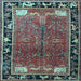 Square Animal Light Blue Traditional Rug, tr172lblu