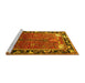 Sideview of Machine Washable Animal Yellow Traditional Rug, wshtr172yw